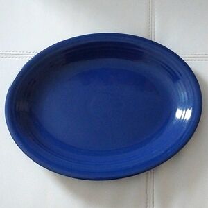 FIESTAWARE LARGE Oval Platter in Original Cobalt Blue Glaze Circa 1937-1951